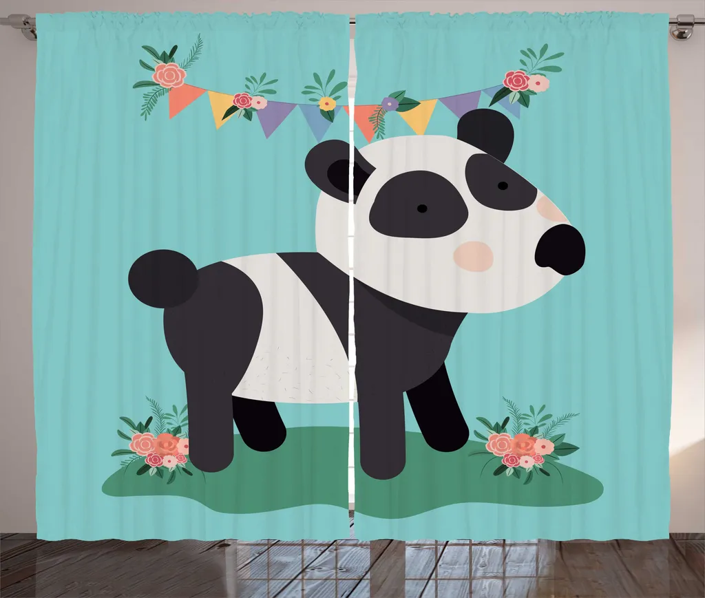 Rideaux Panda Anti-Regard pour Salon - Solution Déco Gris et Seafoam