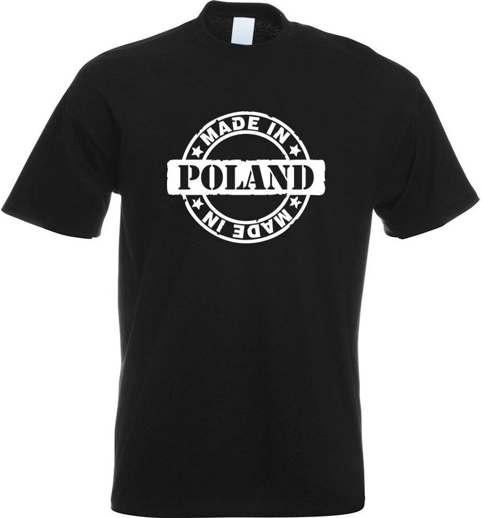 Kiwistar - T-Shirt - schwarz - Poland Motiv Bedruckt Funshirt Design Print - mit Motiv Bedruckt - Funshirt Design - Sport - Freizeit - Herren - L