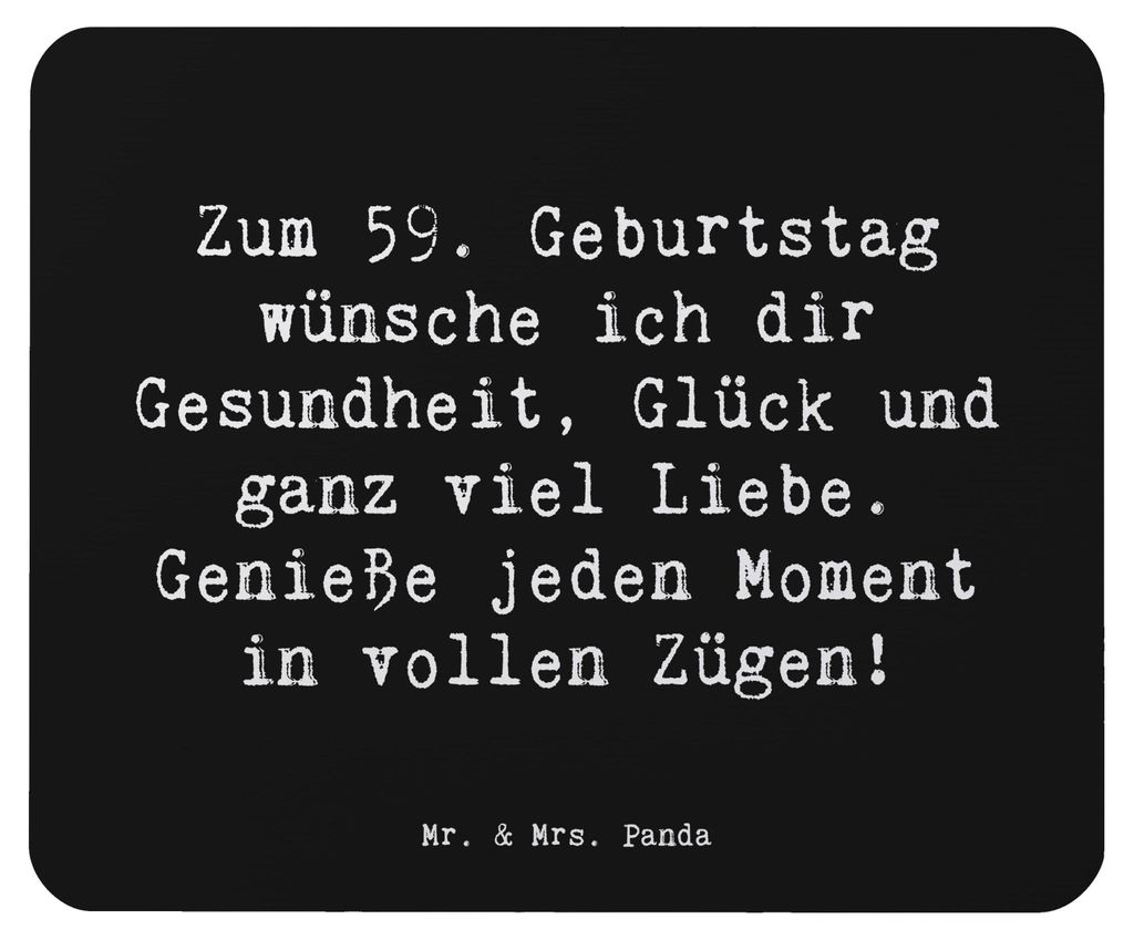 Mr. & Mrs. Panda Mousepad Spruch 59. Geburtstag - Schwarz - Geschenk, Mouse Pad, Jubiläum, Geburtstagsgeschenk, Mauspad, laptop, Geburtstagsüberr...