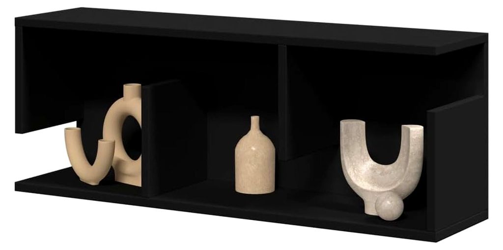 Wandschrank 80x20x30 cm Schwarz Holzwerkstoff