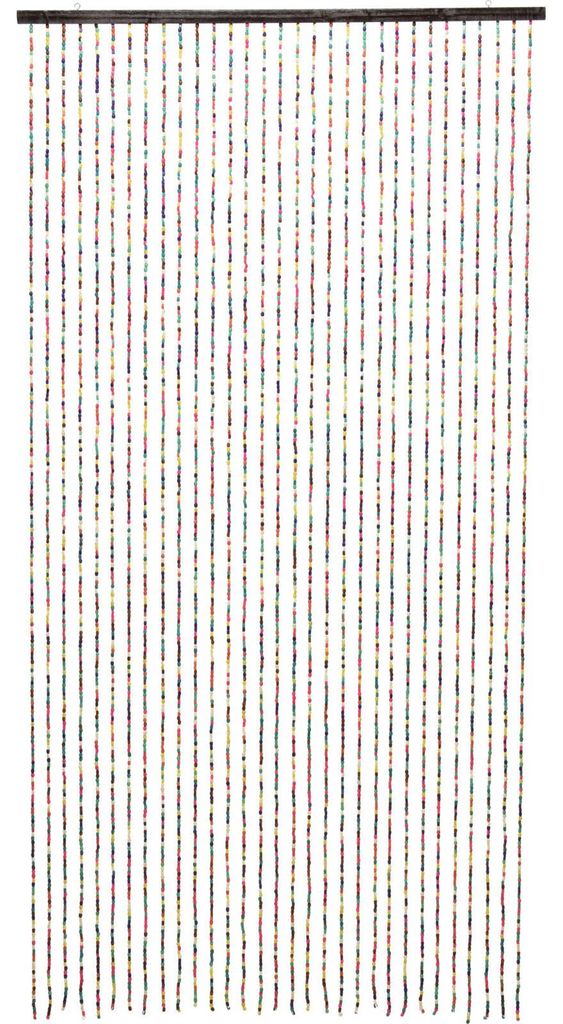 Türvorhang Farbige Holzperlen - 90 x 180 cm Produktbild 