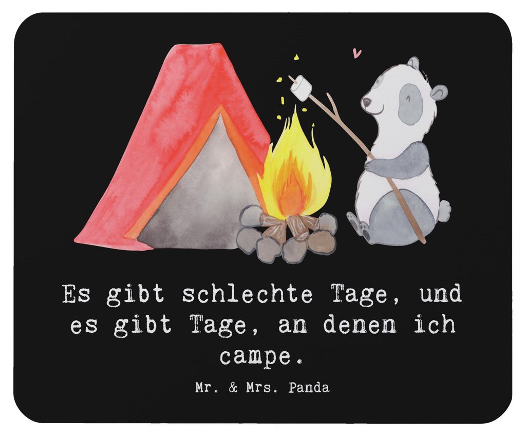 Mr. & Mrs. Panda Mouse Pad Panda Campen - Schwarz - Geschenk, mausteppich, Zelten, Mauspad, Mousepad, laptop, Campingplatz, gehen, Camping, computer