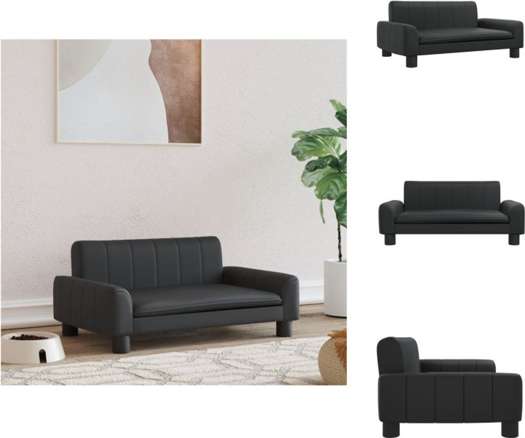 vidaXL Hundebett Schwarz 70x45x30 cm Kunstleder - Hundebetten