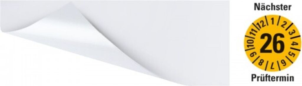 Dreifke Kabelprüfplakette Nächst. Prüftermin 26,gelb,Folie,selbstkl.,95x25mm...