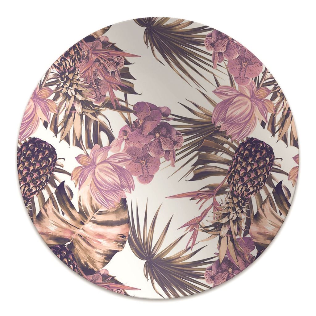 Rundmatte - Stuhlunterlage Bürostuhlunterlage - Rund Ø 100 cm - Bodenmatte - Fußmatte - Ananas