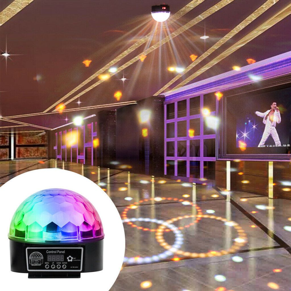 RGB LED Discokugel Lichteffekt Musiksteuerung Fernbedienung Partylicht Projektor 