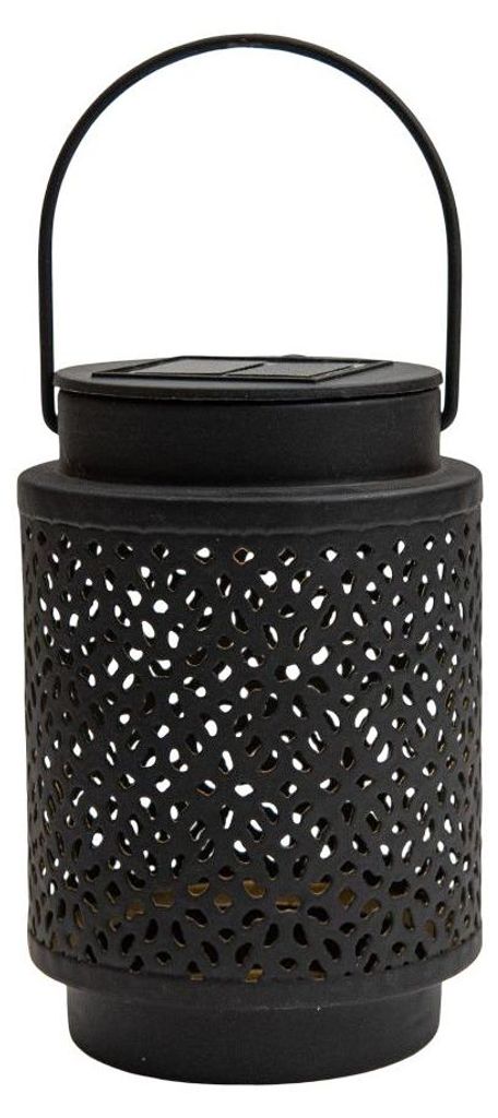 Solar-Laterne aus Metall 8,5 x 8,5 x 12 cm schwarz Anna's Collection