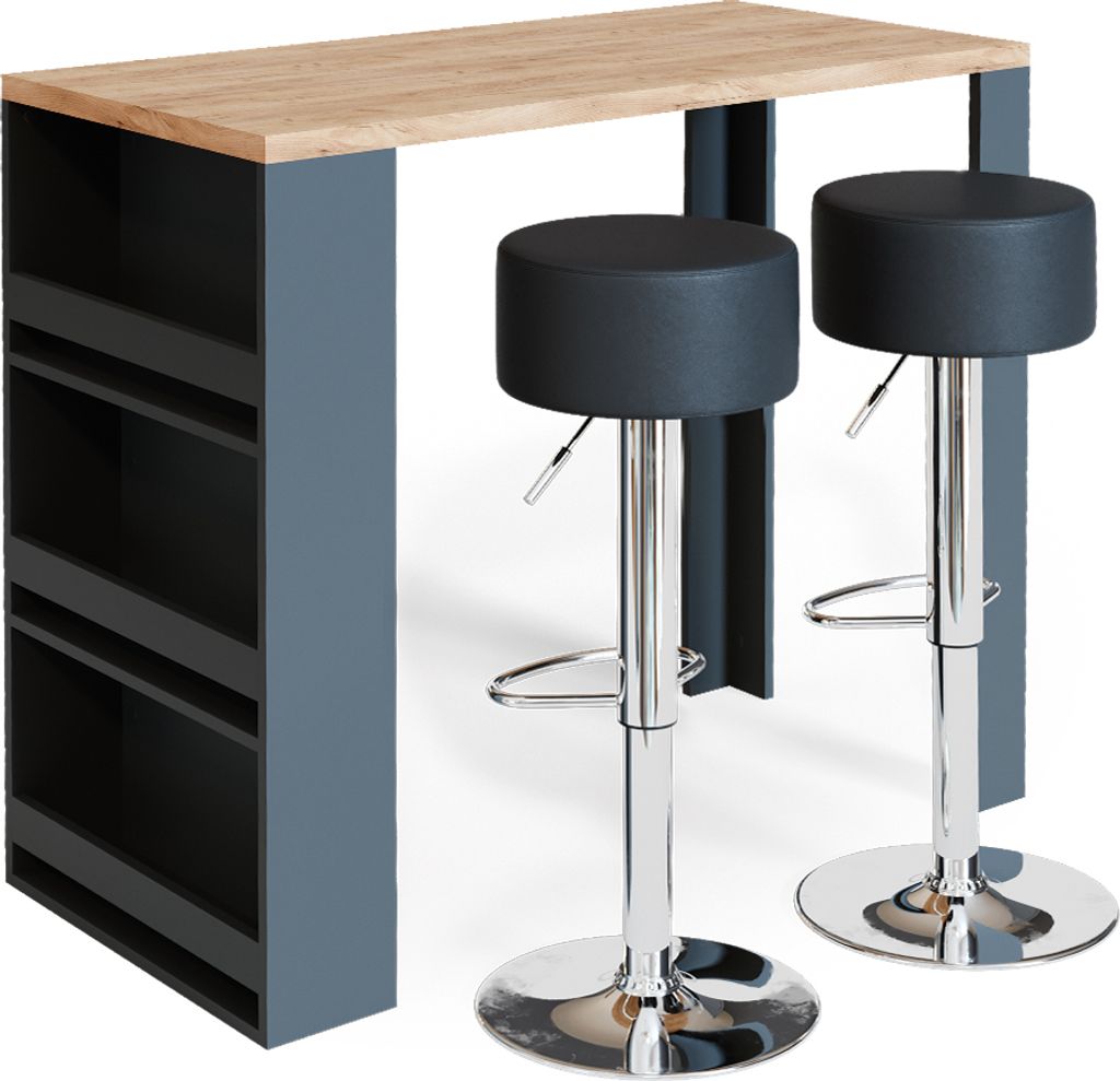 Súprava barového stola Vicco, 117 x 57 cm s 2 barovými Obrázok produktu 