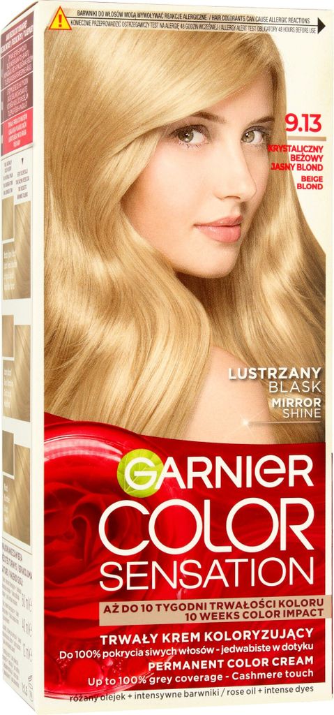 Garnier Color Sensation Colorationscreme 9.13 Kristallblond - Kristallbeige Hellblond, 1 Packung