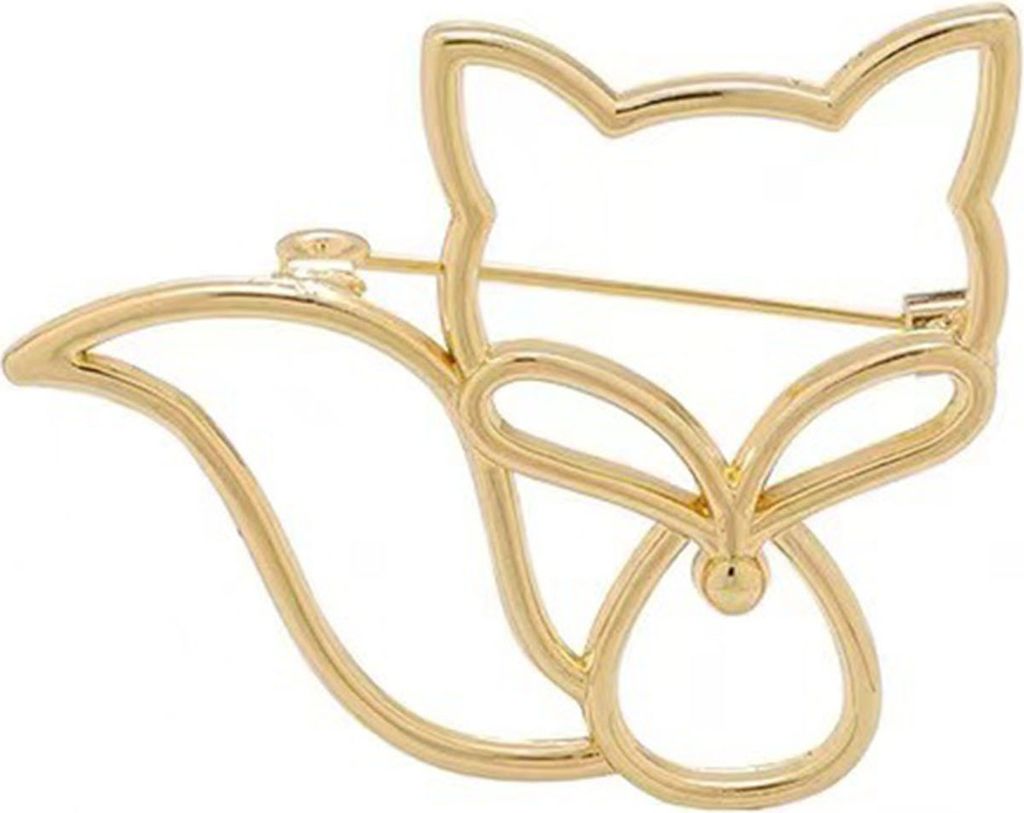 Brosche für Damen, Motiv: hohler Fuchs, rostfrei, exquisiter, rutschfester und verschleißfester Mantelkragen, Hut, Schal, Dekoration, Kleidungsna...