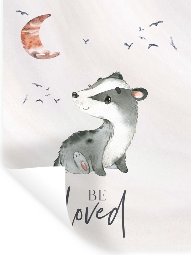 MuchoWow Wandtattoo Wandsticker Wandaufkleber Zitate - Geliebt werden - Sprichwörter - Kind - Jungen - Mädchen - Aquarell 120x160 cm Selbstkleb...