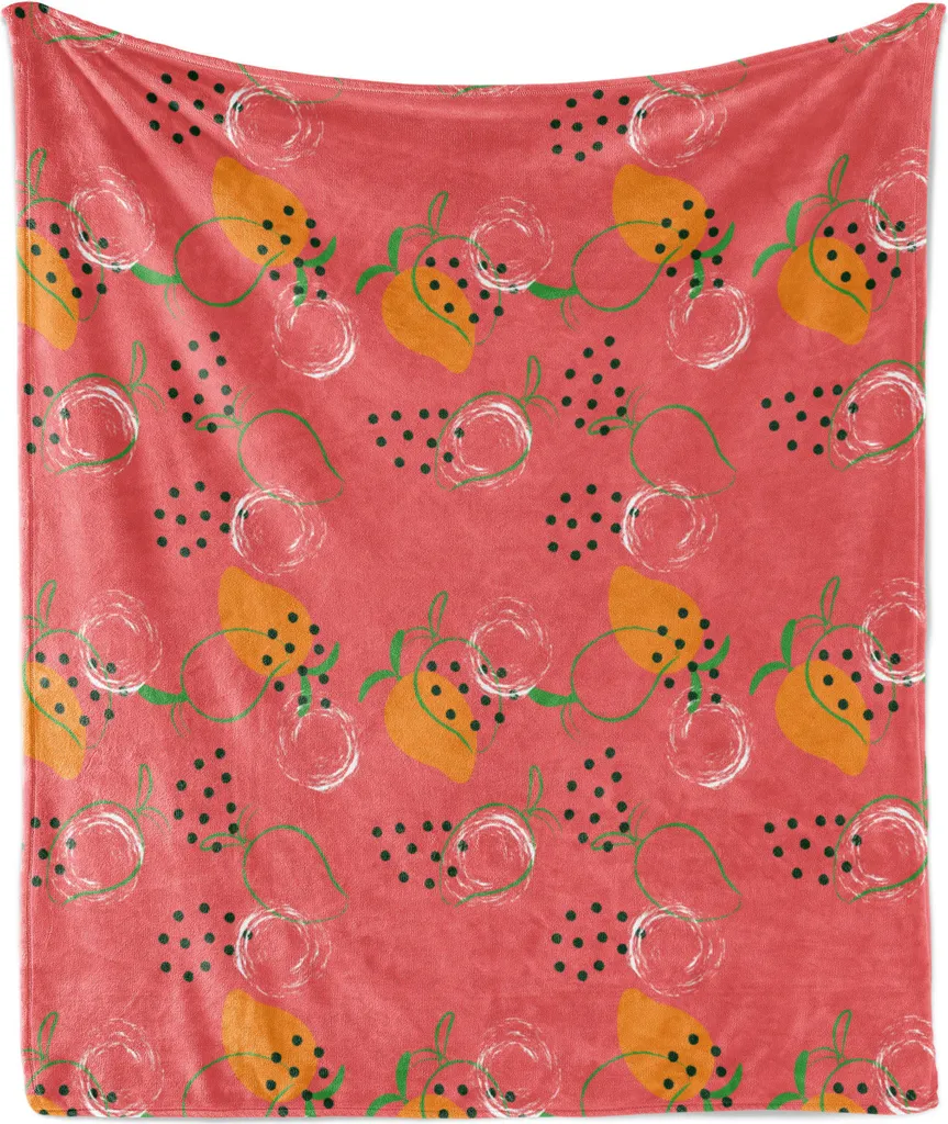 Couverture Polaire Douce Impression Numérique Fruit Art Corail 175x230cm