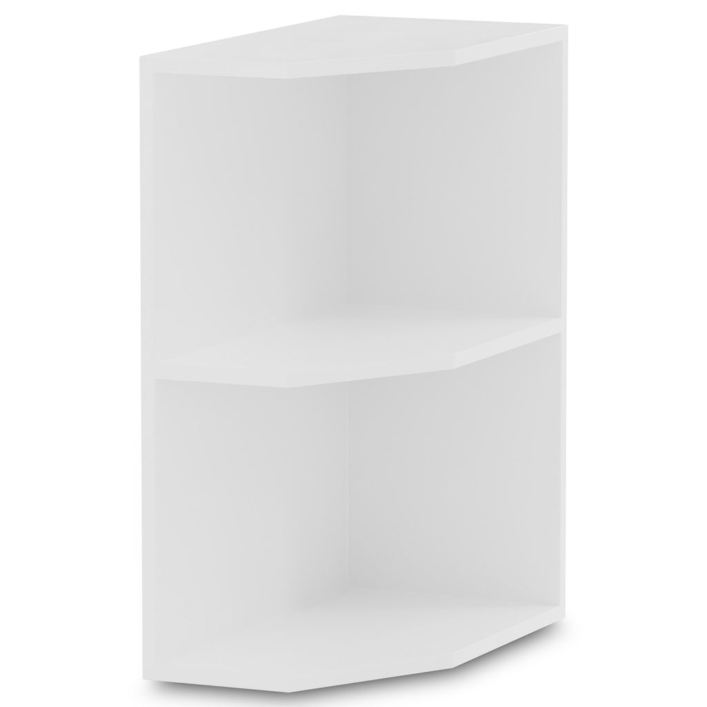 Regalhängeschrank 30 cm Küchenschrank mit Hochglänzenden hellgrauen Fronten Furnify