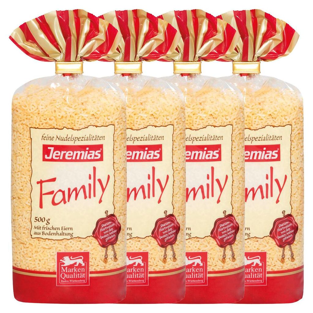 Jeremias Suppen Buchstaben Frischei Family Nudeln 500g 4er Pack