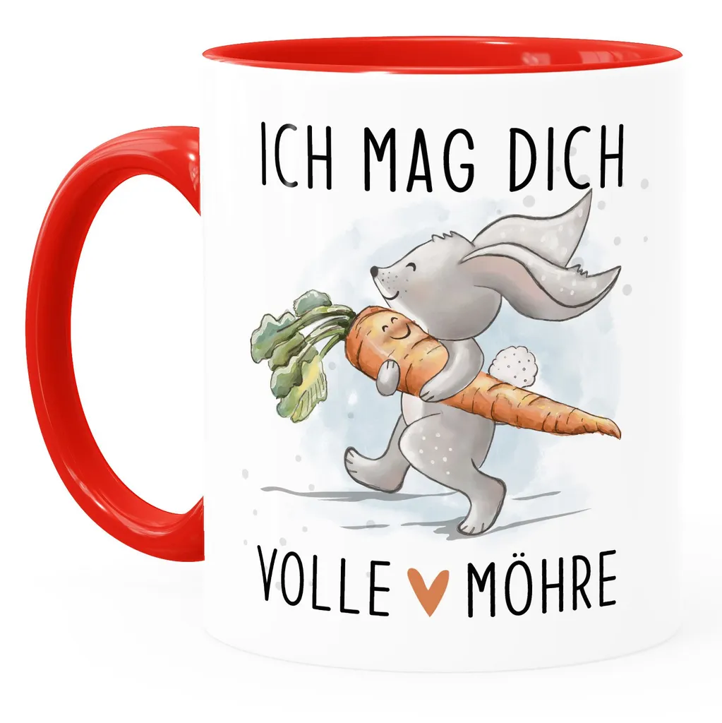 Moonworks Liebestasse „Ich Liebe Dich Volle Möhre“ – Keramik-Tasse Mit Süßem Hasen-Motiv