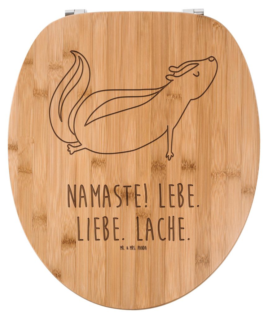 Mr. & Mrs. Panda Toilettenbrille Stinktier Yoga - Transparent - Geschenk, WC-Brille, Toilettendeckel, Lache, WC Sitz Aus Holz, Liebe, Klodeckel, Na...