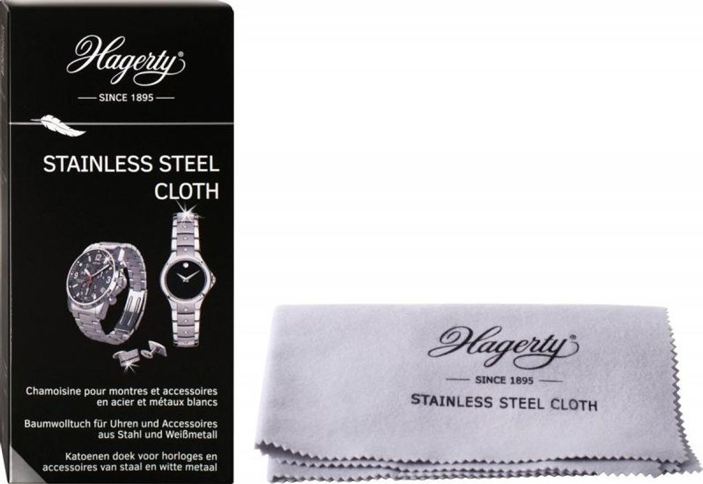 Hagerty Stainless-Stahl-Reinigungstuch für Uhren Schmuck 100 Baumwolle