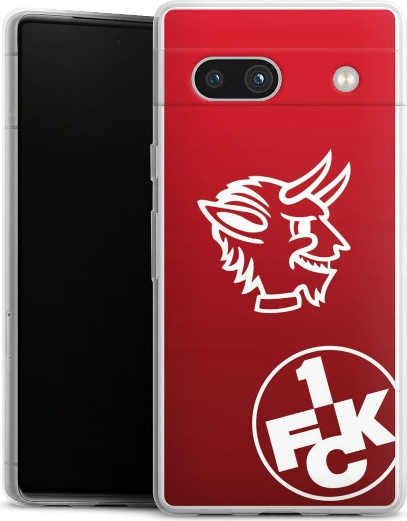 DeinDesign Slim Hülle für Google Pixel 7a Silikon Case Ultra Dünn Handyhülle 1. FC Kaiserslautern Offizielles Lizenzprodukt Teufel