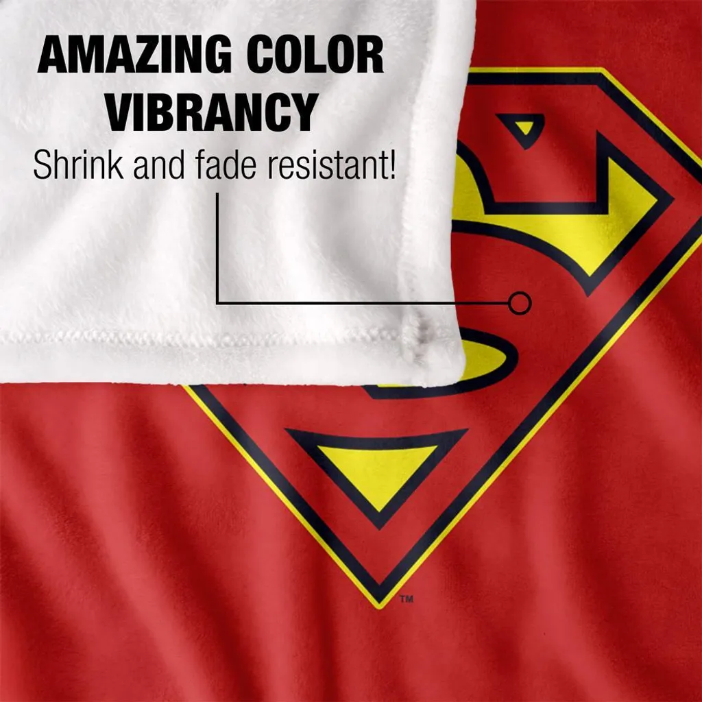 Couverture Superman Logo Brodé TV19397 en Microfibre Douce Multicolore