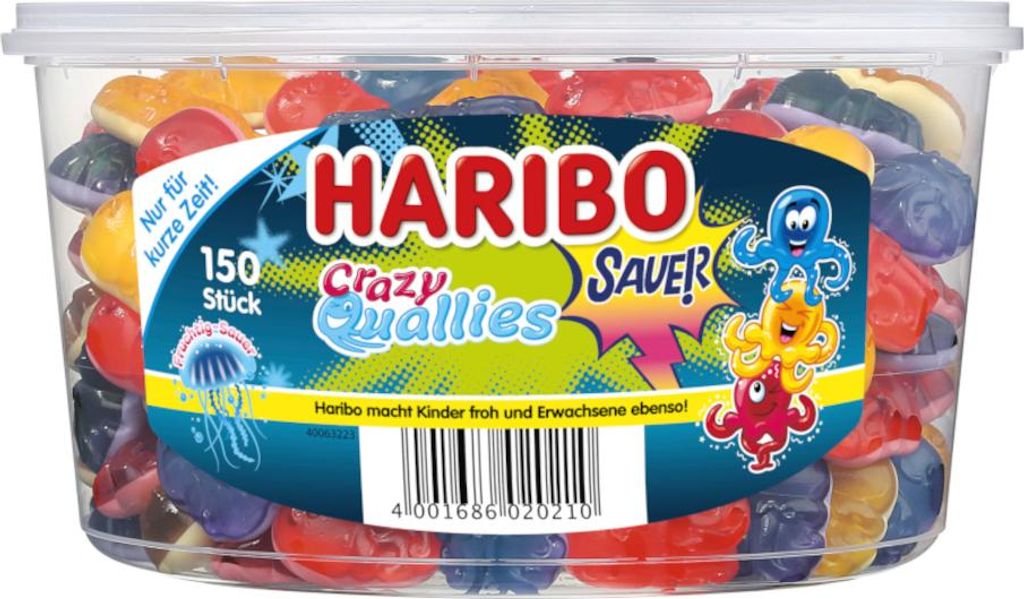 Haribo Crazy Quallies, zure fruitgummie, 75 stuks, Productafbeelding 