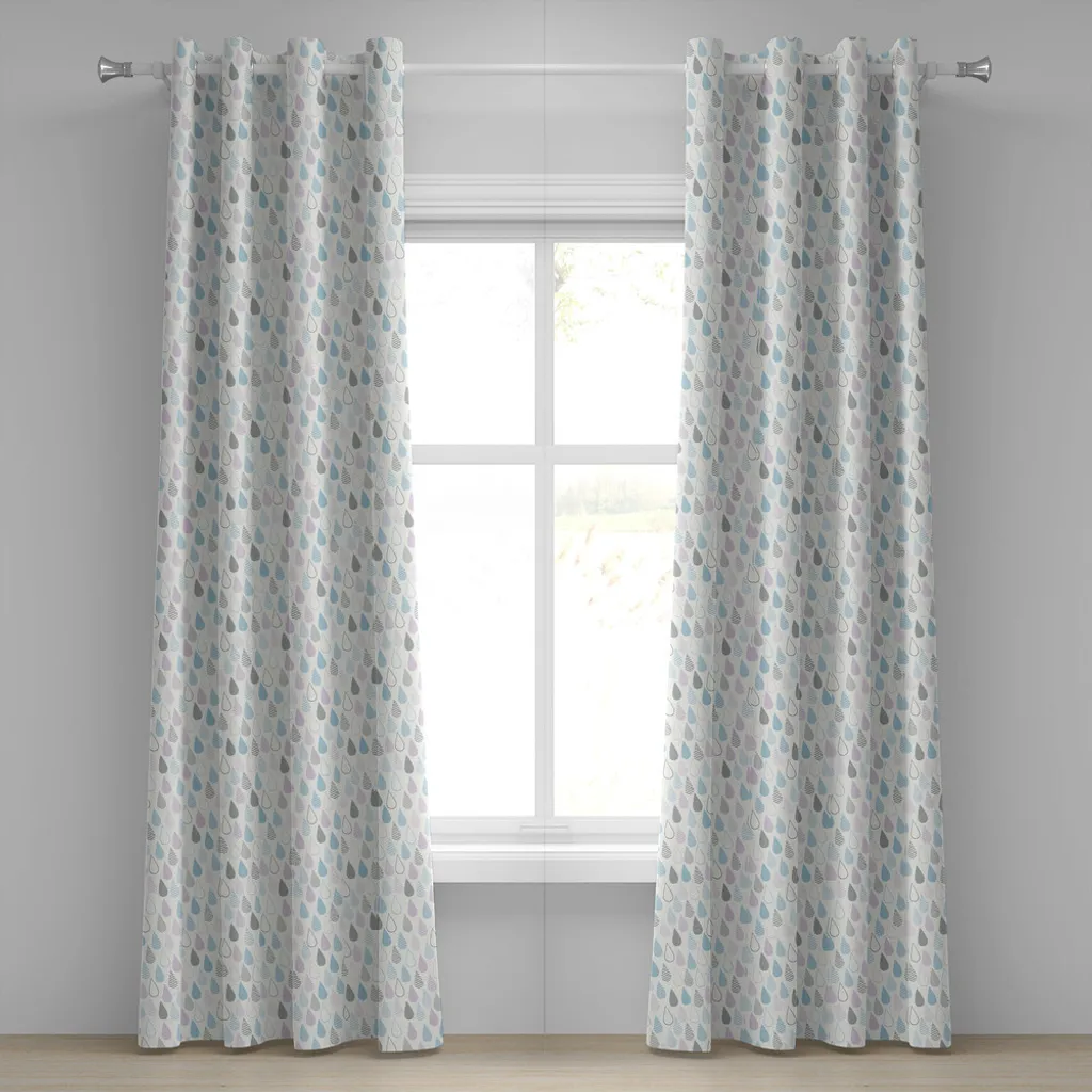 Tende Lavabili ABAKUHAUS 280x245cm Motivo Gocce Colorate con Occhielli