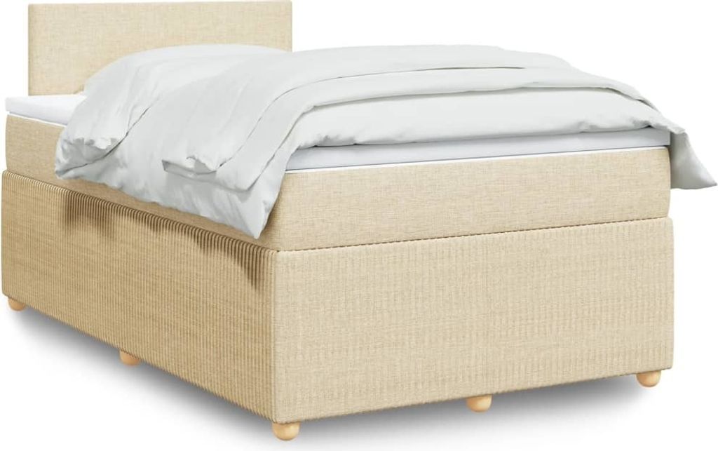 Maison Exclusive - Boxspringbett mit Matratze Creme 120x190 cm Stoff