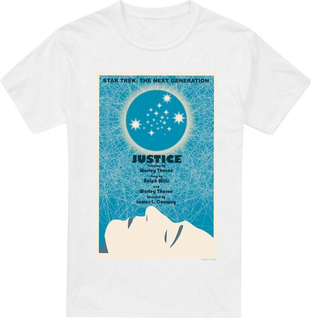 Star Trek - "The Next Generation Season 1 Episode 8" T-Shirt für Herren TV13966 (3XL) (Weiß)