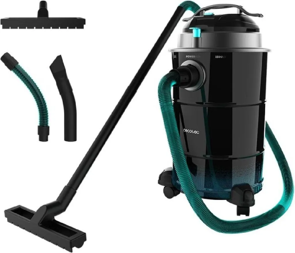 Cecotec aspirapolvere per cenere da 30L Conga Ash 6000 Easy Go Home XL. Potenza 1500 W, Potenza di aspirazione 21kPa, Tubo con rivestimento in metallo, Ruote e maniglia per il trasporto, Cavo da 6m.