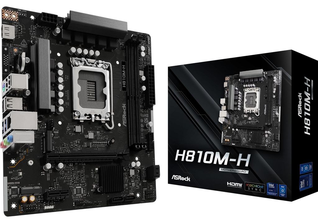 ASRock H810M-H Intel H810 LGA1851 DDR5 Micro-ATX PCIe 4.0 M.2-Hauptplatine