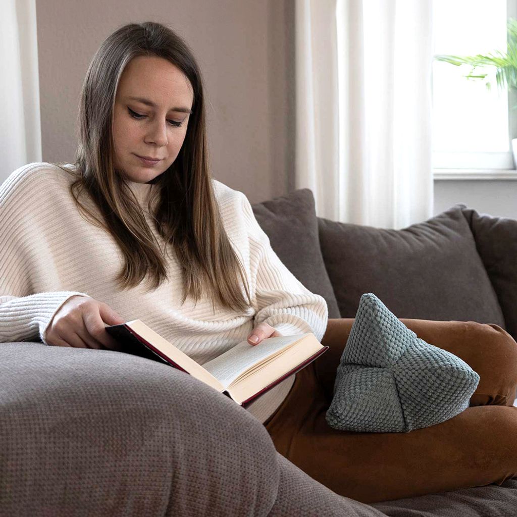 Bookiepad Leseknochen 2er Set - Ergonomische Kissen Für Buch & Tablet Petrol