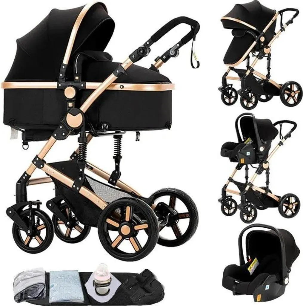 Poussette voyage 3 en 1 pliable et compacte pour les sorties en ville