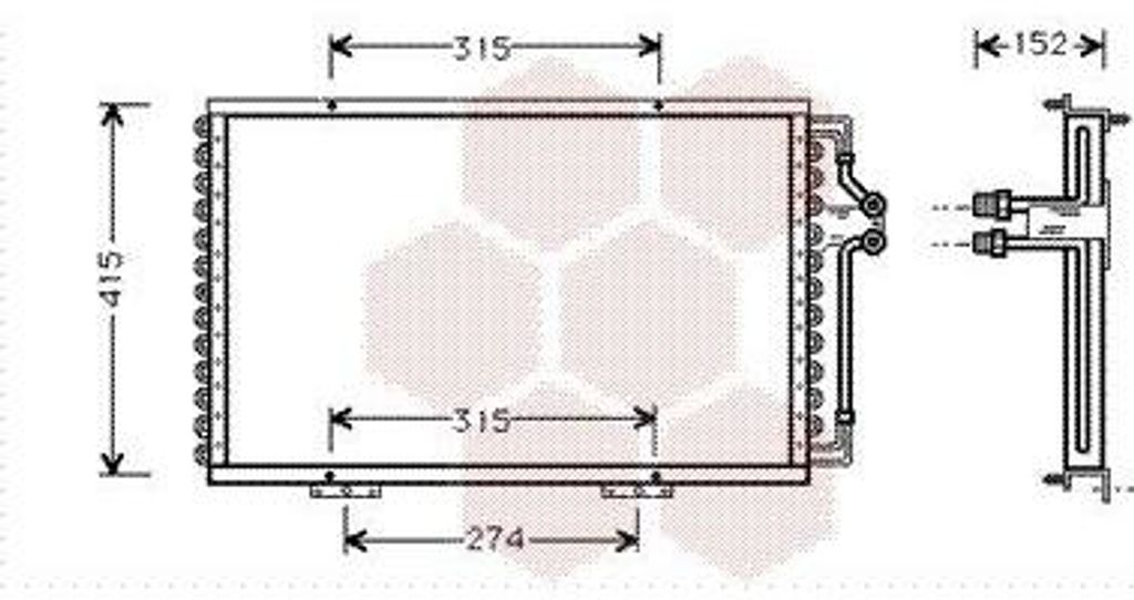 VAN WEZEL 43005214 Kondensator Klimaanlage Klimakondensator für RENAULT ESPACE II (J/S63)
