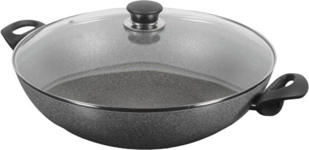Induction granite wok with 2 handles & lid Obrázek produktu 