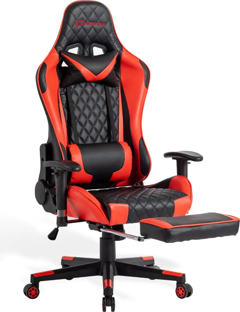 Fauteuil de bureau ergonomique pour ordinateur et gaming Noir Rouge
