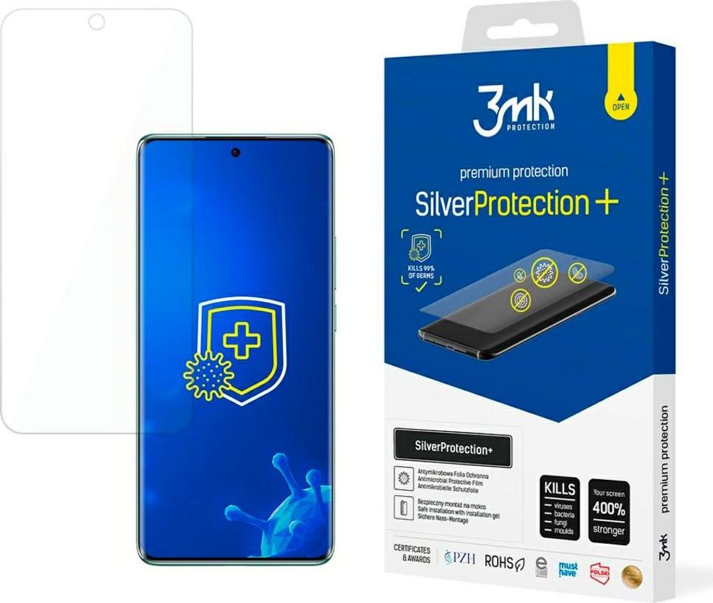 3mk Display Antimikrobielle Schutzfolie SilverProtection+ für Oppo Reno 12 Pro 0,21mm Self-Heal