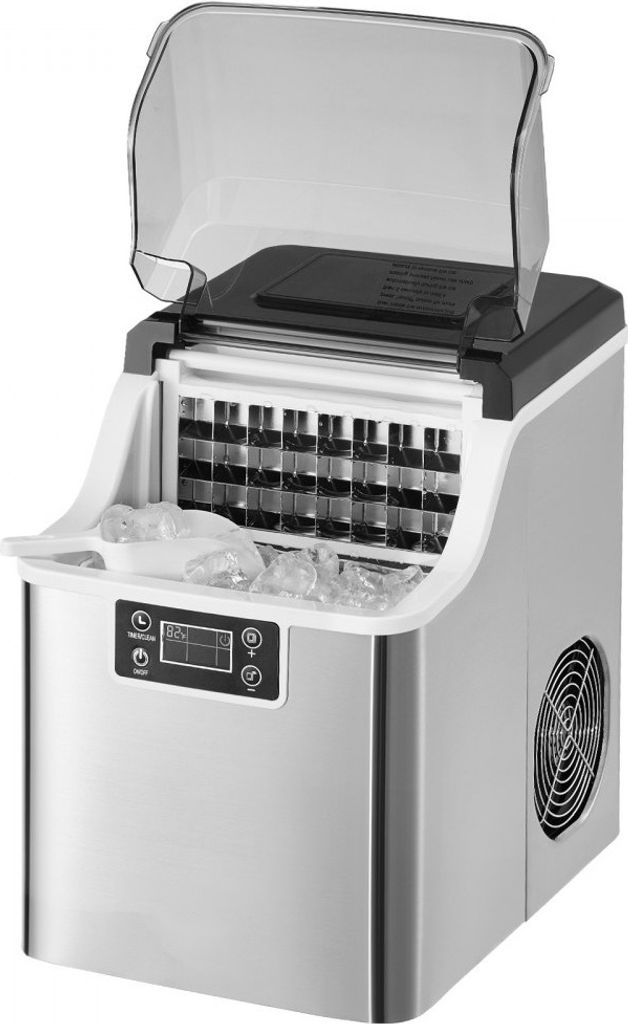Eisbereiter Eiswürfelbereiter 20.4kg/24h mit Selbstreinigungsfunktion - Inklusive Schaufel und Korb