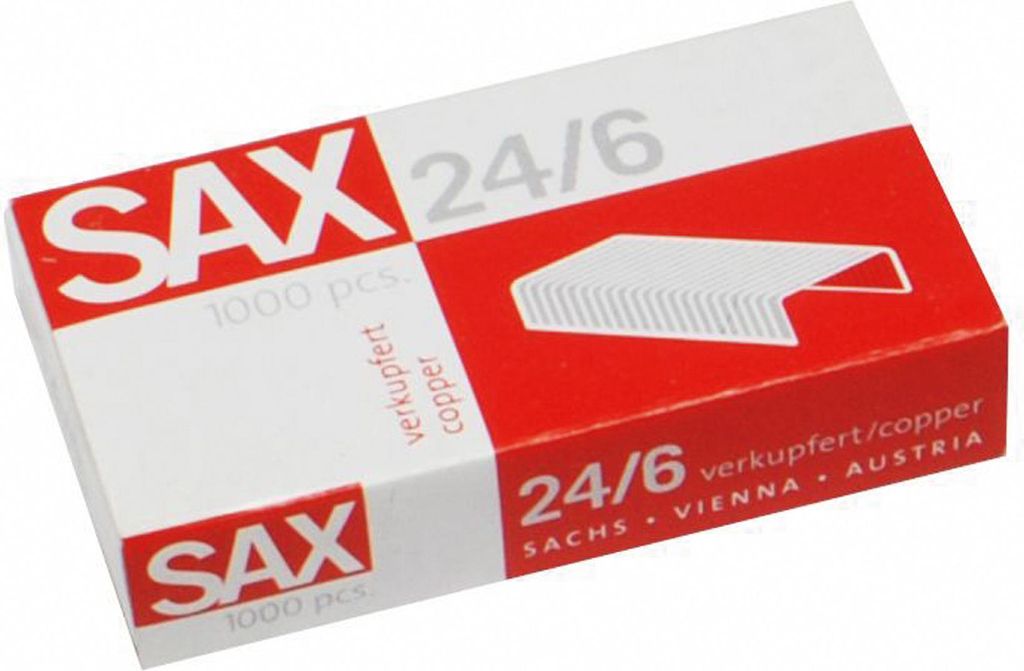 Sax Heftklammer Nr. 24/6mm verkupfert 1.000 St. Produktbild 