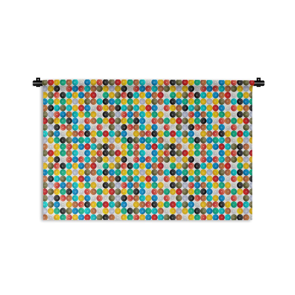 MuchoWow Wandteppich Wandbehang Knöpfe - Regenbogen - Kleidung - Design 120x80 cm Tapisserie Dekoration Wandtuch - Wanddekorationen - Wandtücher
