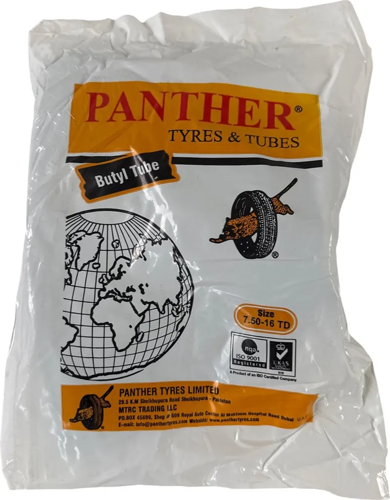 Chambre à air agraire TR-15 Panther 7.50-16 pour pneu de remorque