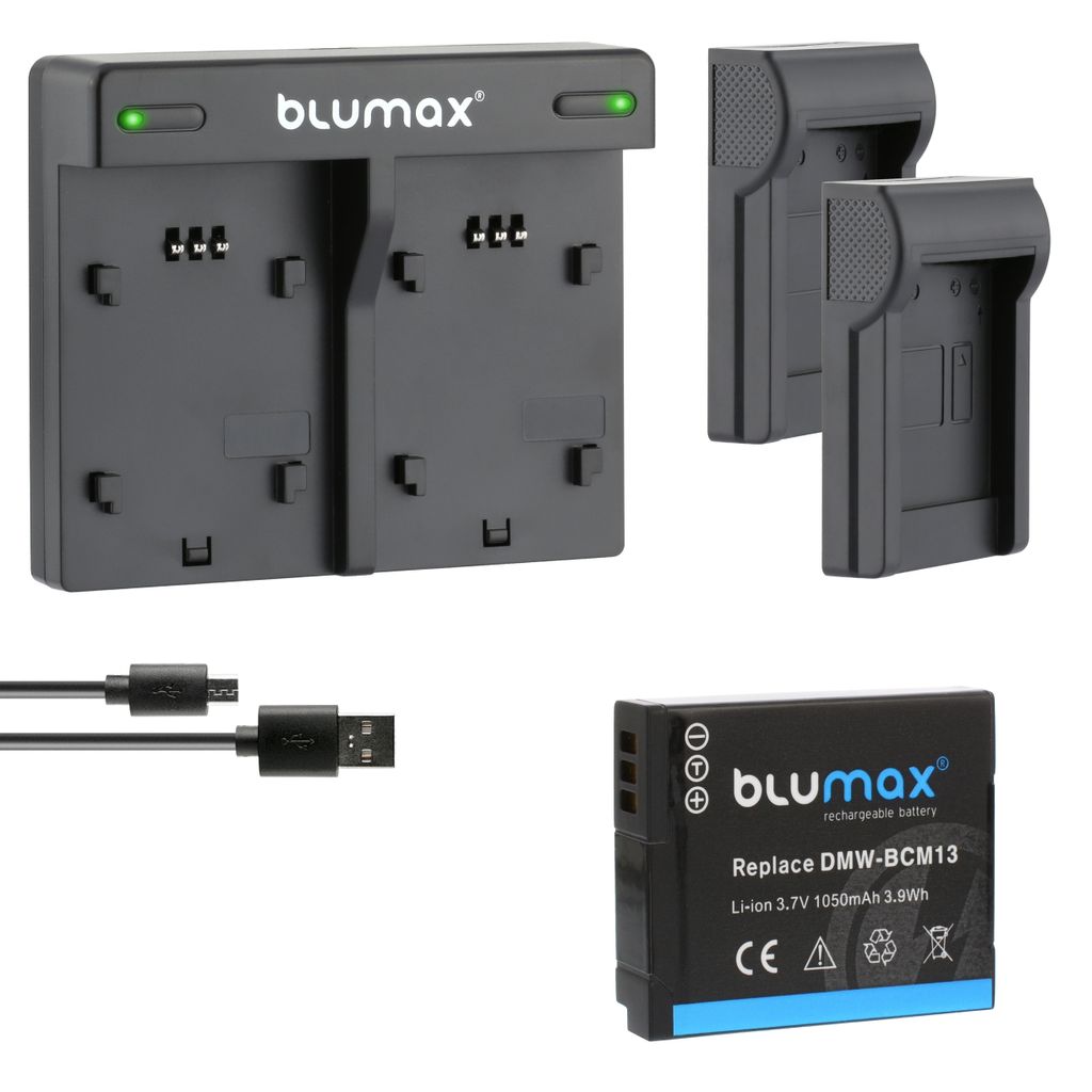 1x Akku + Lader für Panasonic DMW-BCM13 DMC-FT5 TZ58 TZ61 TZ71 ZS30 1050 mAh