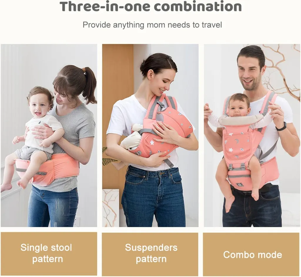 Porte-bébé ergonomique avec siège de hanche amovible pour nouveau-nés