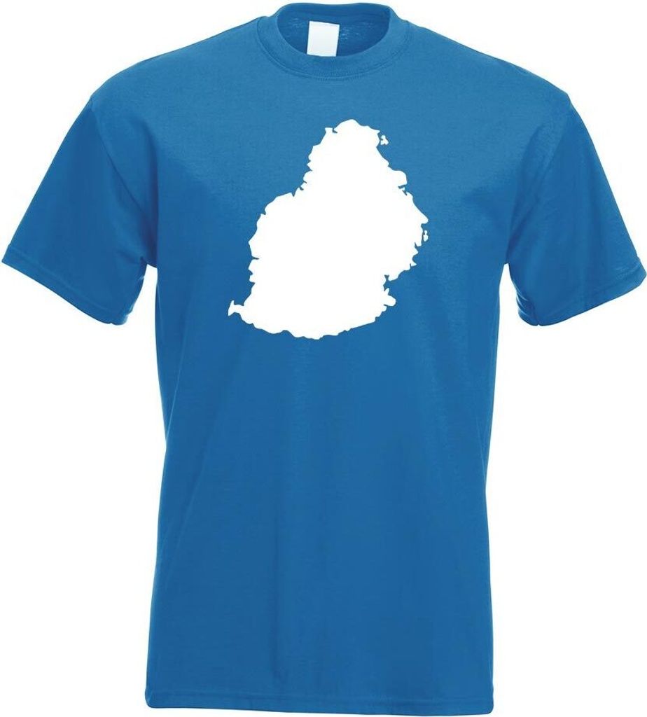 Kiwistar - T-Shirt - royal - Mauritius Umriss Kontur Herren Funshirt Bedruckt Design Sprüche Spruch Motive - mit Motiv Bedruckt - Funshirt Design ...