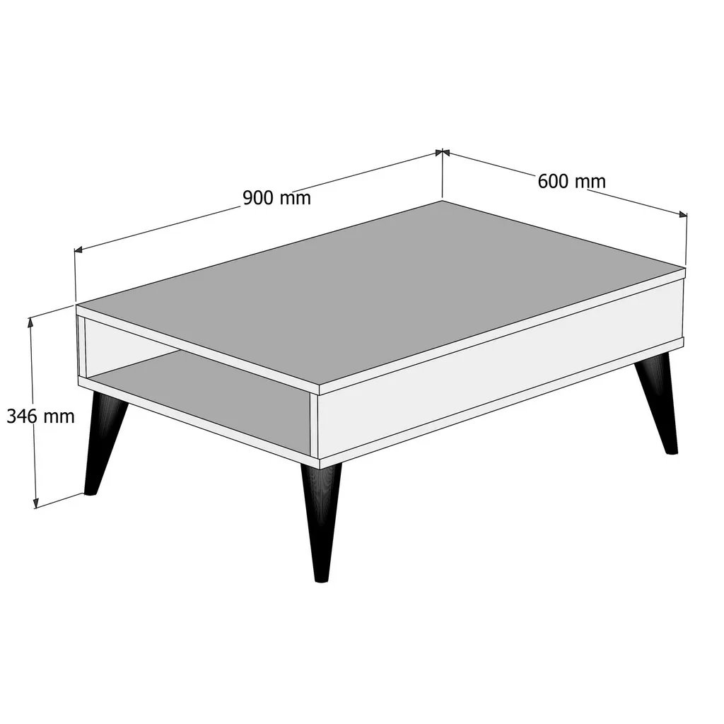 Table Basse Noyer Durable 90x60cm Skye Decor Panneau Mélaminé Qualité - 3