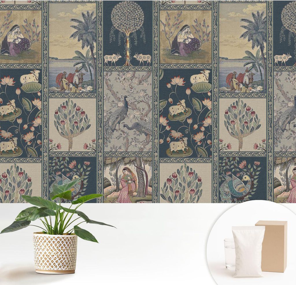 Fototapete - 152x104 cm - Tapete - Wandtapete - Wandbilder - Dekofolie - Tapete Folie - Wand - Dekoration - Wohnzimmer - Romantische Szene