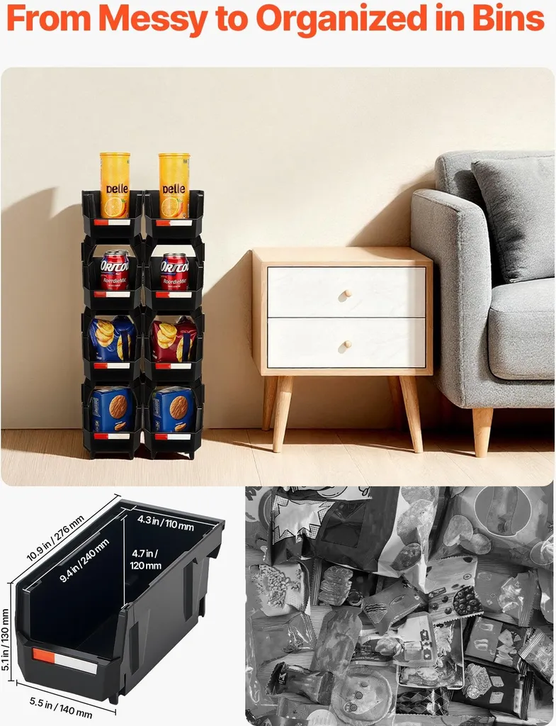 Boîtes de Rangement pour Libérer de l'Espace - Set de 8 Bacs Gerbables - 2