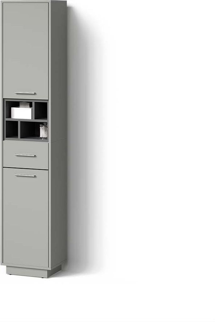 Badschrank Livinity Temo Grau/Anthrazit 38 x 190 cm mit Produktbild 