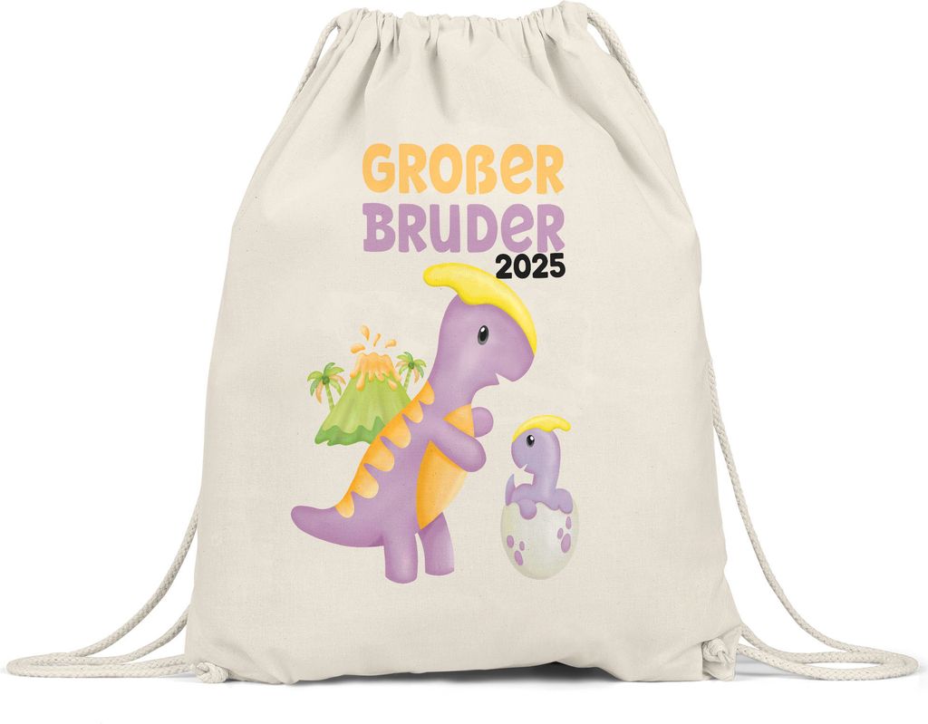 Großer Bruder 2025 Turnbeutel Gymsack Baby Geburt Geschwister Familie Liebe Geborgenheit Kleinkind Geborgenheit Ei Dino