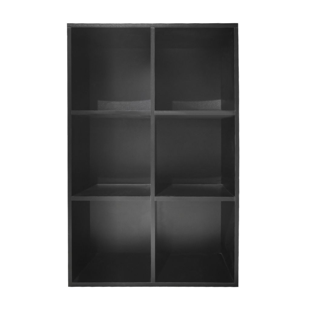 VVD Gaming Fächerschrank Vakkie - 6 offene Fächer Aufbewahrungsschrank - Bücherregal - Wandschrank - Schwarz
