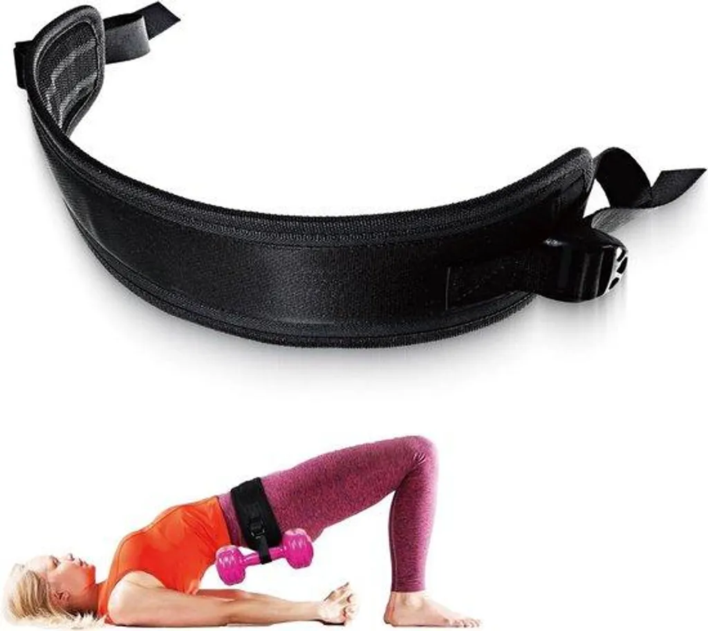 Ceinture de hanches réglable pour kettlebell et haltère noire fitness