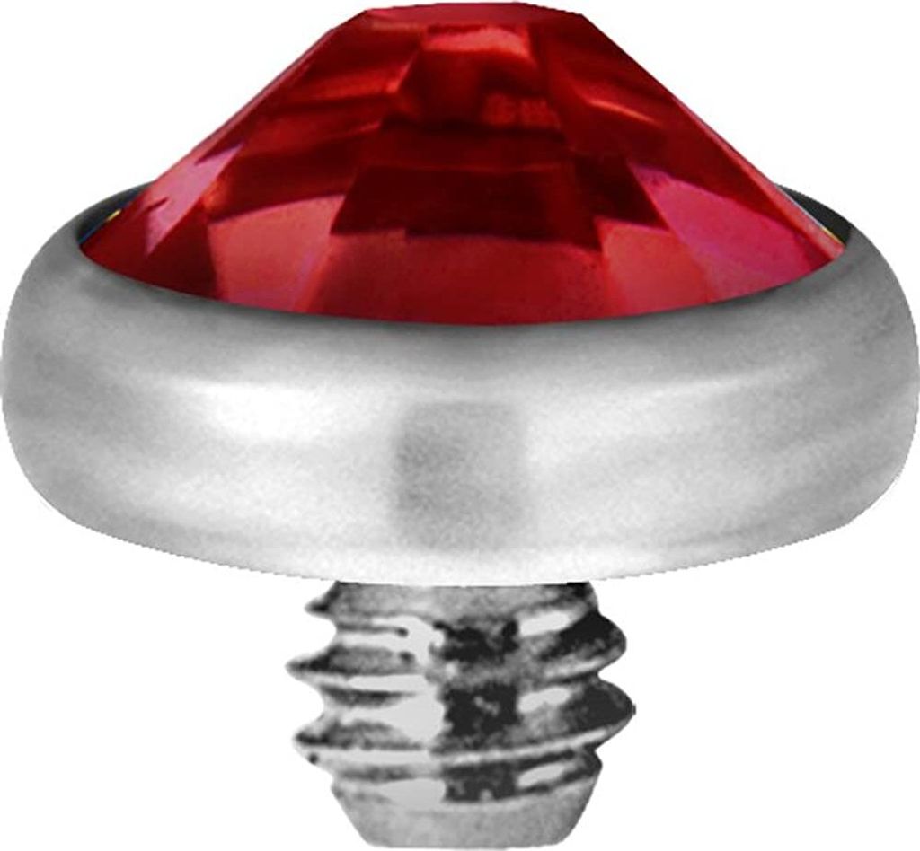 Karisma Micro Aufsatz Dermal Anchor Piercing G23 Kristall Stein - Rot.T-IADJ.LSI.3mm